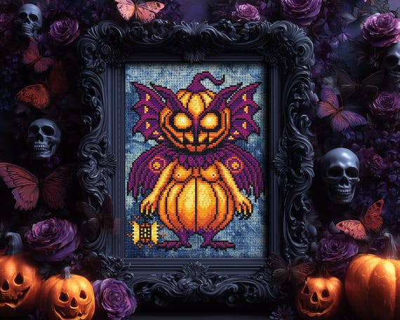 モス・オー・ランタン クロスステッチパターン ゴシック ゴスへの