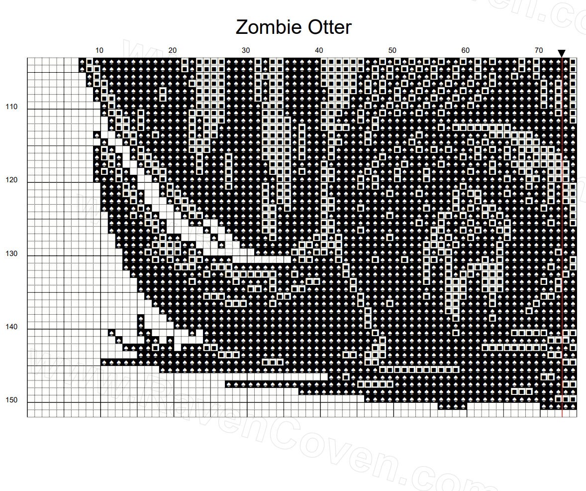 Zombie Pattern Stitch Zombie Otter Cross Stitch Pattern Horror Gift for Goth X-stitch Witchy ...