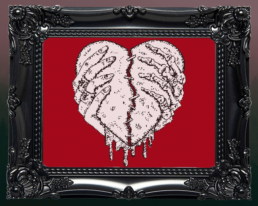 Gothic Heart Cross Stitch Pattern Digital | Goth | Gothic | Creepy ...