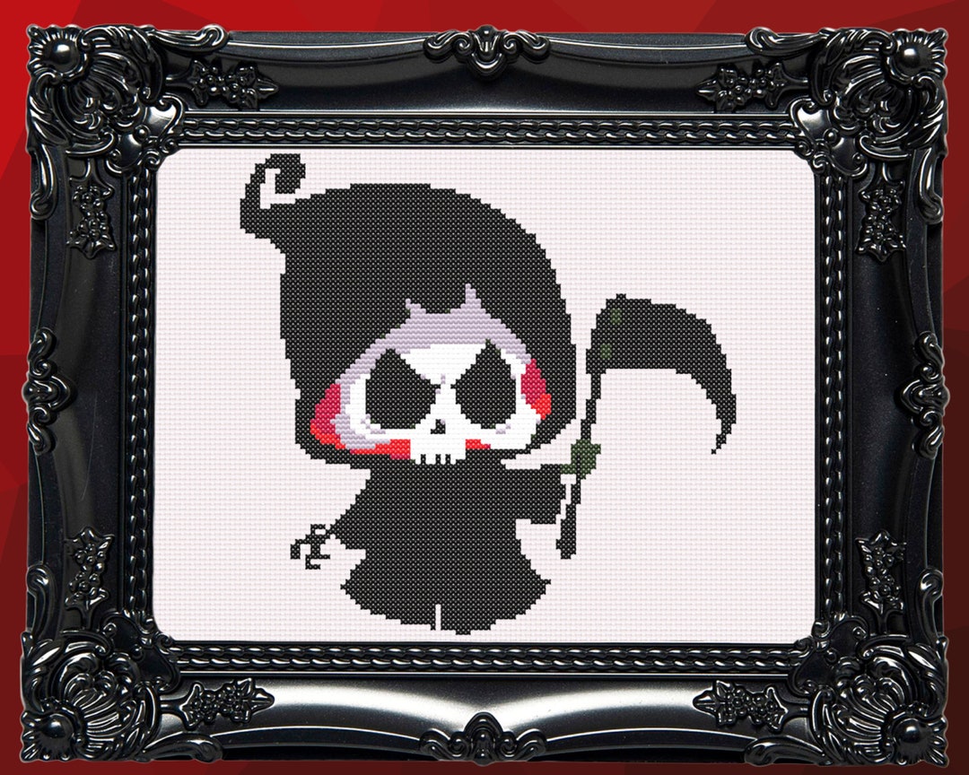 Azrael Sewing Pattern Azrael Cross Stitch Pattern | Goth Creepy Death Witch (PDF) - Etsy