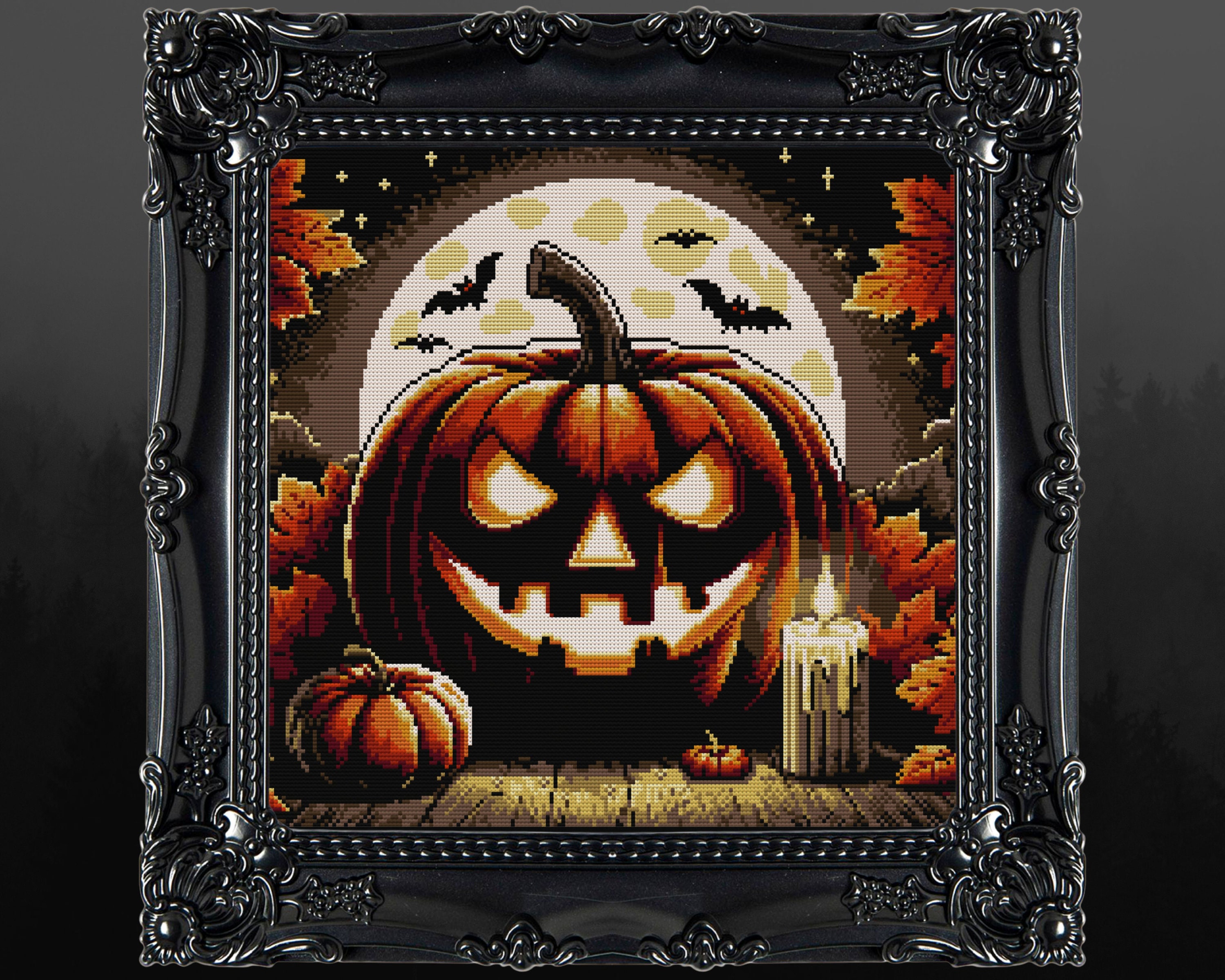 Jack Halloween Cross Stitch Pattern Gothic Gift for Goth X-stitch ...