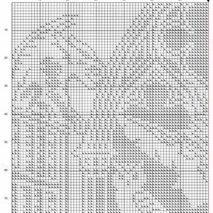 May include: A cross-stitch pattern chart with a grid background. The design features a witch, with the text "Woodcut LoreKeeper Witch" at the top. The pattern is in black and white, suitable for needlecraft projects.