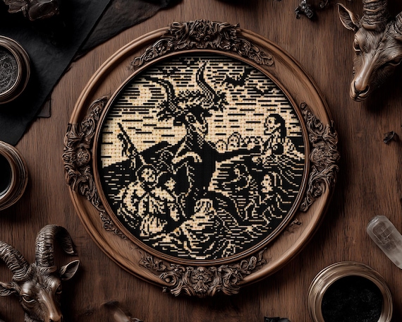 Witches Sabbath Cross Stitch Pattern Horror Gift for Goth Spooky