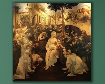 Leonardo Da Vinci Canvas Print, The Adoration Of The Magi, Leonardo Da Vinci Wall Art, The World Classic Art, Mid Century Modern Wall Art