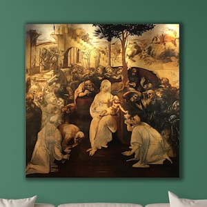 Leonardo Da Vinci Canvas Print, The Adoration Of The Magi, Leonardo Da Vinci Wall Art, The World Classic Art, Mid Century Modern Wall Art