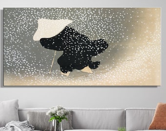 Snow from Momoyogusa Kamisaka Sekka, Japanese Wall Art, Oil Painting Canvas Print, Huge Canvas Print, Modern Farmhouse Decor, Mid Century