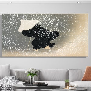Snow from Momoyogusa Kamisaka Sekka, Japanese Wall Art, Oil Painting Canvas Print, Huge Canvas Print, Modern Farmhouse Decor, Mid Century