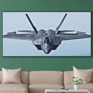 Lockheed Martin F-22 Raptor, Fighter Jet Wall Decor, F-22 Canvas Print, Military Gift, Gift For Him, Military Jet Wall Art, Aircraft Decor