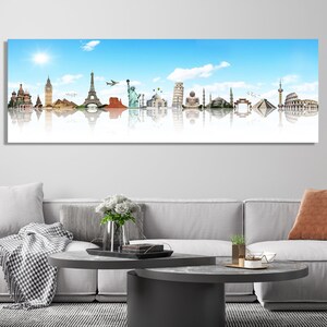 World Landmarks Canvas Print: Travel Wall Art Decor