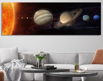 Solar System Decor, Planets Print, Space Wall Decor, Universe Print, Solar System Artwork, Sun And Planets, Huge Wall Decor, Nursery Decor