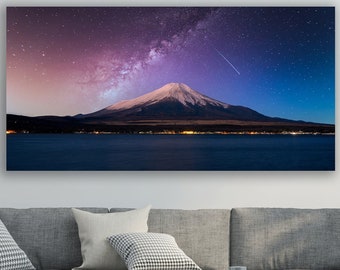 Berg Fuji Wandkunst, riesige Leinwand Wandkunst, japanische Kunst, Fuji Berg Leinwand, Berg Fuji Wanddekoration, japanische Wandkunst, Japan Berg Fuji