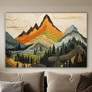 Abstract Mountain Canvas Print: Living Room Wall Art