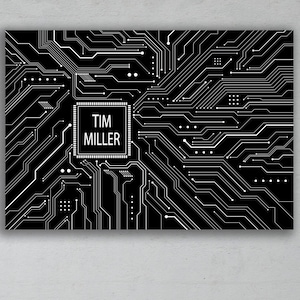 Custom Circuit Board, Personalized Chip Wall Art, Computer Science Wall Decor, Hardware&Technology Print, Programmers Gift, Large Canvas