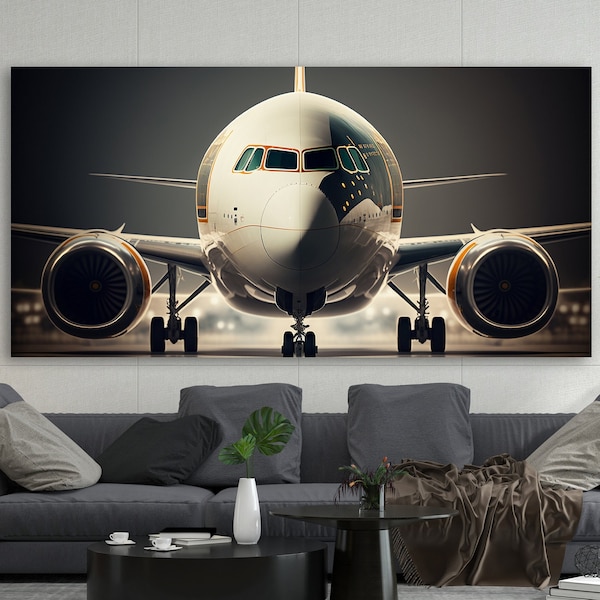 Plane Wall Art, Boeing Wall Decor, Luxury Wall Decor, Gift For Boyfriend, Man Cave Decor, Large Canvas Print, Plane Wall Decor, Pilot Gift