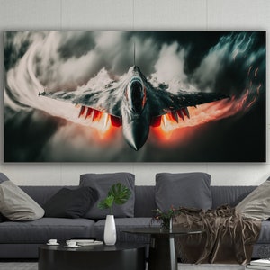Fighter Jet Canvas Wall Art, Military Plane Canvas Print, Military Gift, Gift For Him, Military Jet Wall Decor, Military Fighter Jet Print
