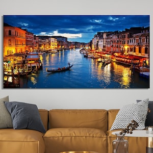 Venice Canvas Print, View Of Canal Venice, Italian Wall Decor,Landscape Wall Art, Venice Wall Art, Huge Canvas Print, Modern Farmhouse Decor