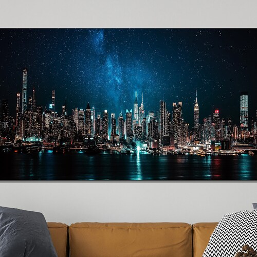 New York Skyline Art Skyline Landscape Cityscape Canvas New Etsy