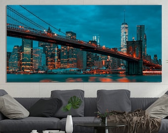 Brooklyn Building Print, Skyline New York, Manhattan Wall Decor, Landscape Wall Art, City Wall Art, Modern Farmhouse Decor, View Wall Decor