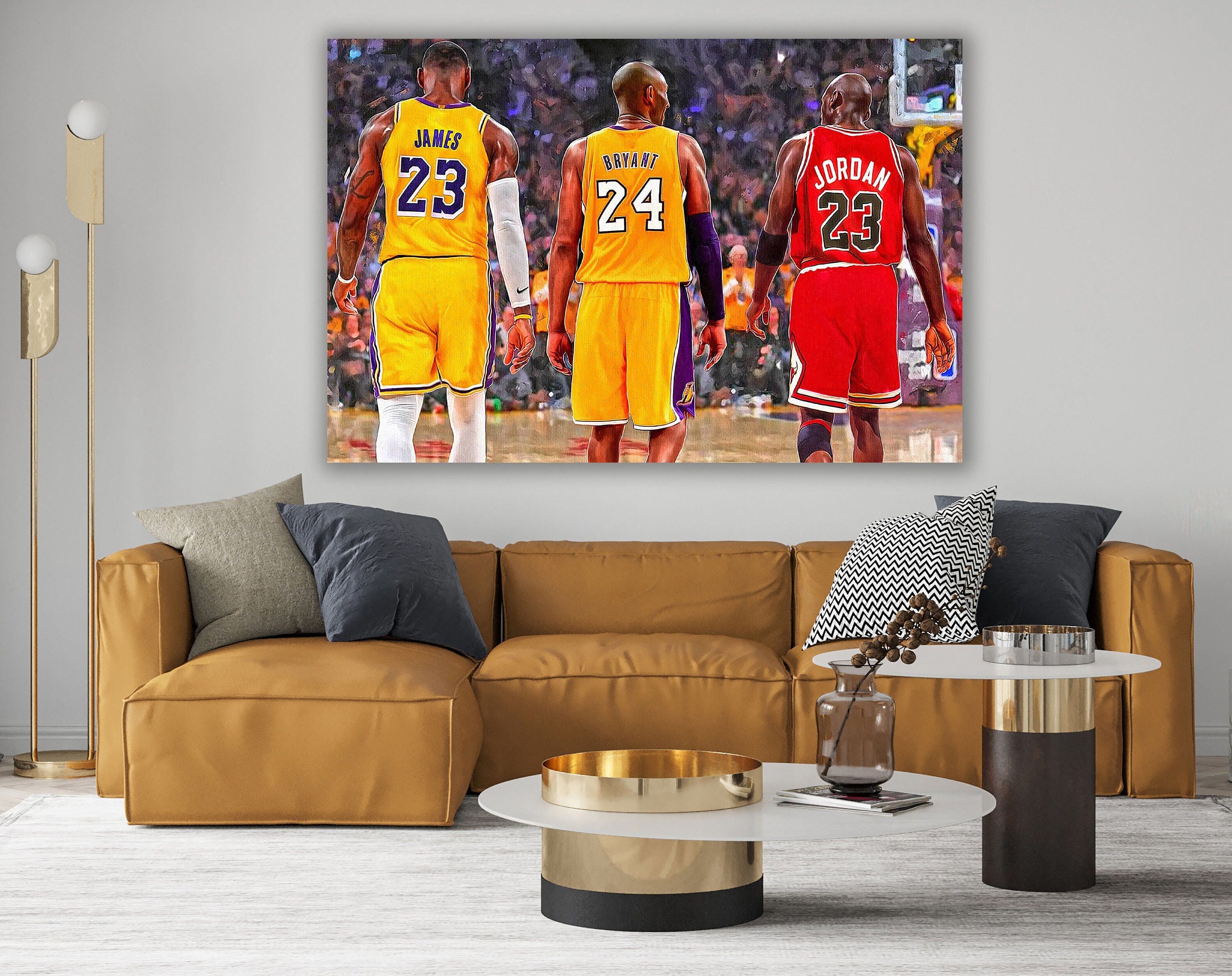 Kobe Bryant Michael Jordan Lebron James The Legends Canvas Poster