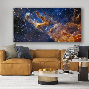 James Webb Säulen der Schöpfung, James Webb Weltraumteleskop, Nasa Dying Star Space, kosmische Klippen Wandkunst, Galaxien und Sterne Leinwanddruck Bild 3