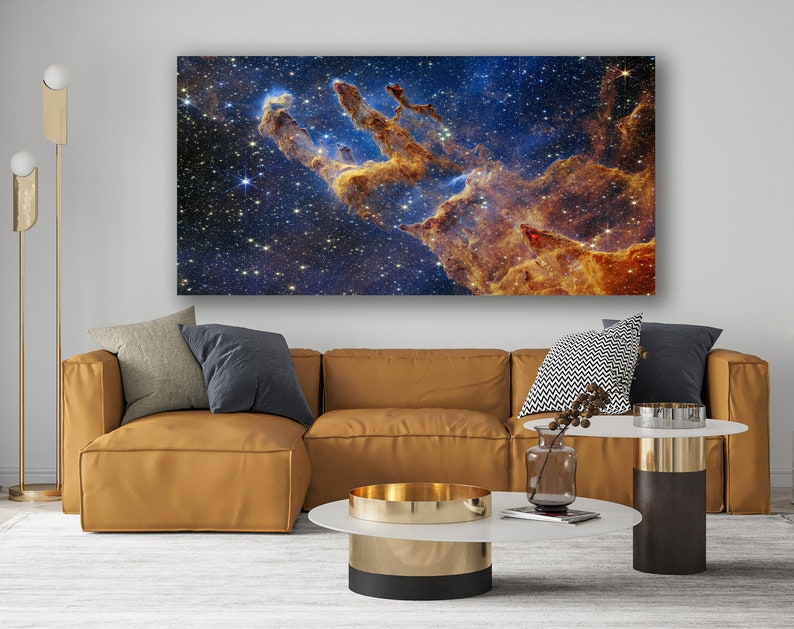 James Webb Säulen der Schöpfung, James Webb Weltraumteleskop, Nasa Dying Star Space, kosmische Klippen Wandkunst, Galaxien und Sterne Leinwanddruck Bild 3