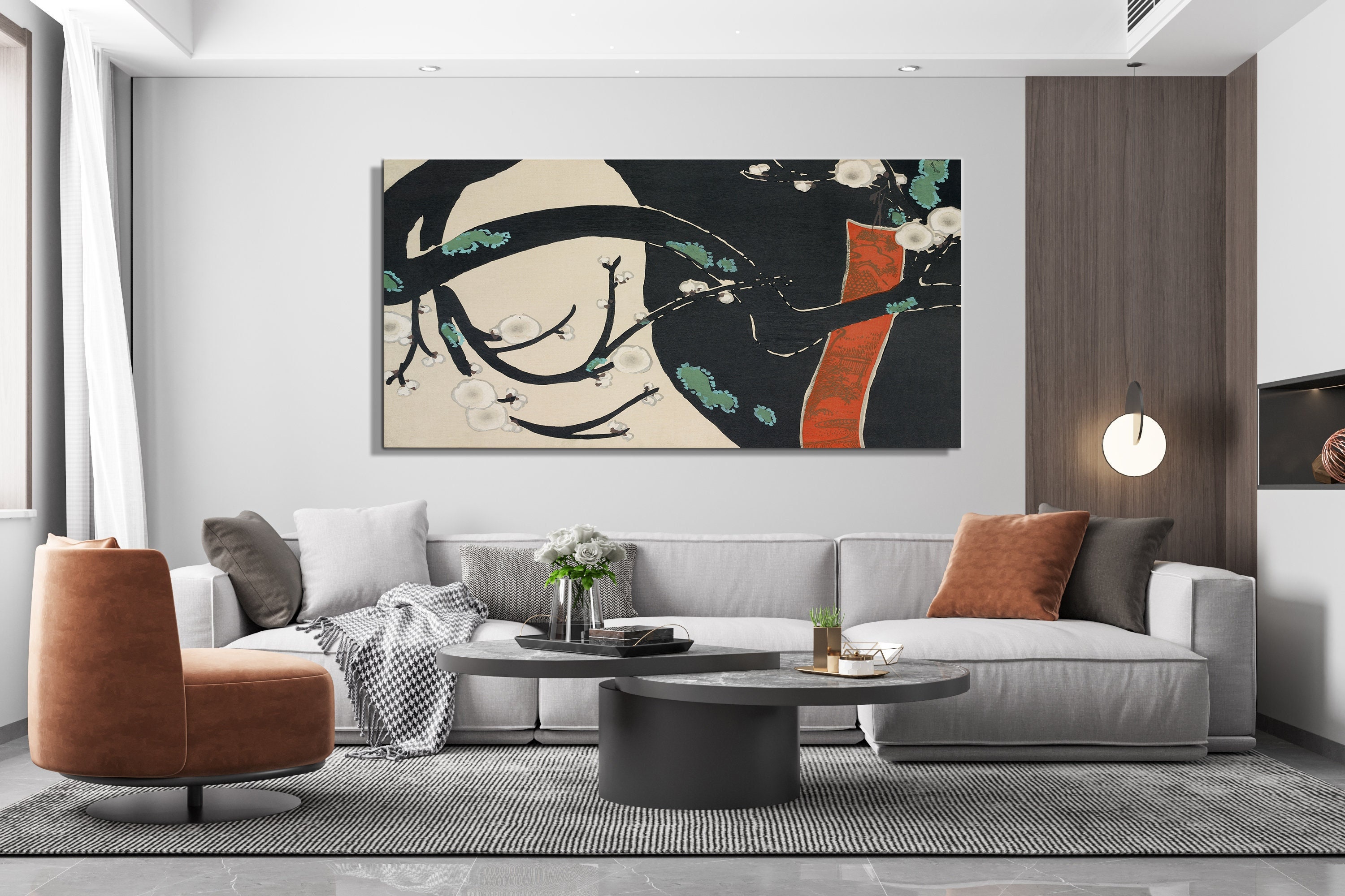 Kamisaka Sekka Tree Canvas Print: Japanese Art, Modern Farmhouse Decor