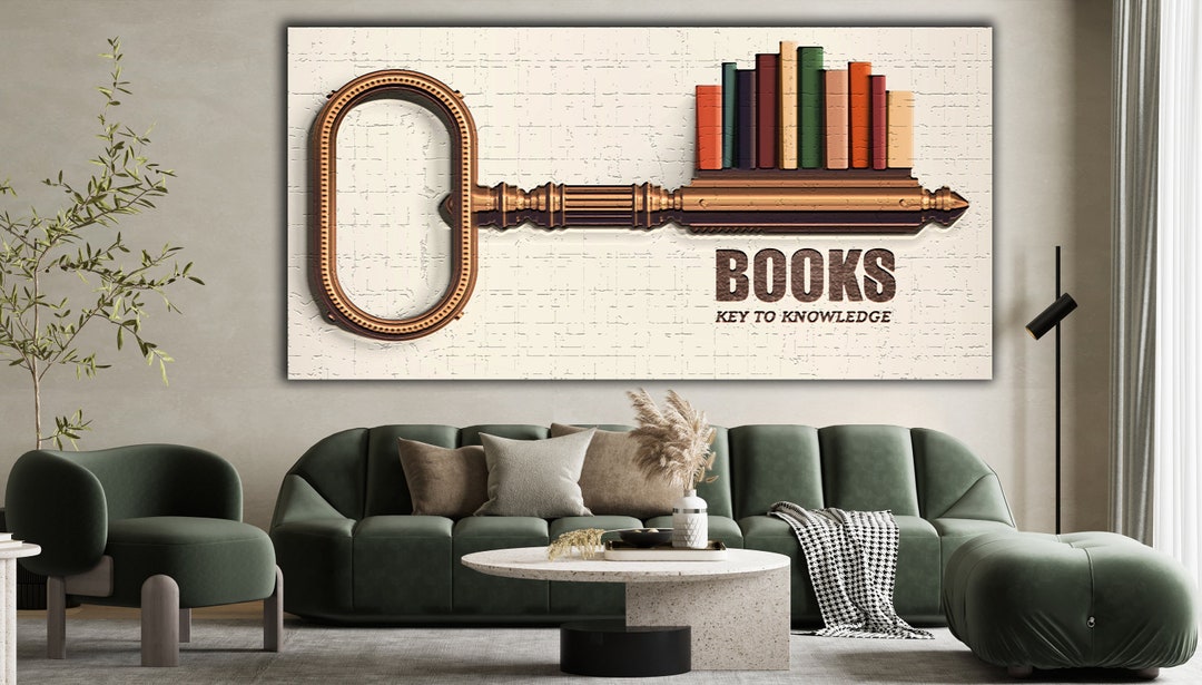 Library Wall Decor Books Wall Decor Science Wall Art Huge Etsy