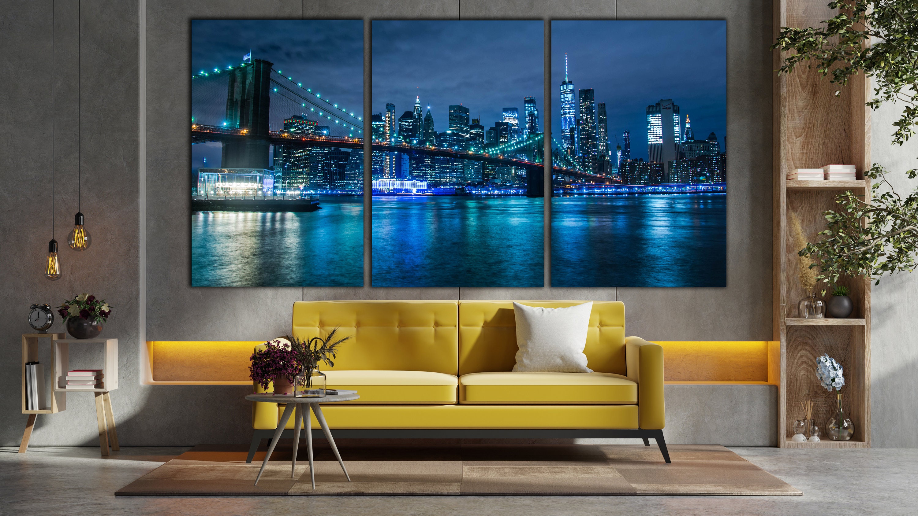 Bridge&tower Wall Decor Modern City Wall Art Huge Canvas Etsy