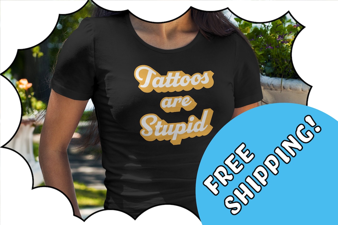Tattoos Are Stupid Funny Sarcastic Unisex Grijze Reguliere Trui Met Tattoos Are Stupid Funny Sarcastic Unisex Grijze Reguliere Trui Met