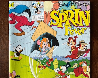 Fiebre de primavera de Walt Disney n.° 1 Disney Comics 1991 VF- 7.5 Error raro en la portada mal cortada