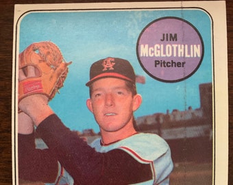 1969 Topps Baseball Card JIM McGLOTHLIN #386 California Angels EX+