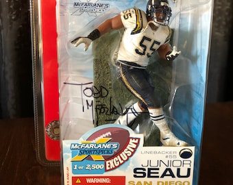 Mcfarlane Sports NFL San Diego Chargers JUNIOR SEAU #55 Figure