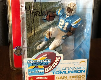 McFarlane Sports NFL San Diego Chargers LADAINIAN TOMLINSON #21 figure Signed by Todd McFarlane Exclusive  - Only 1 of 2500