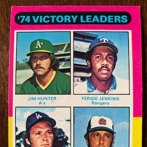 1975 Topps Baseball # 310 Hunter Jenkins Messersmith Niekro Victory Leaders NRMT
