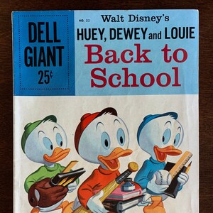 Walt Disney&#39;s Huey Dewey & Louie Back to School #22 Dell Giant Comics 1959