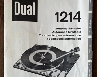 Operating Instructions DUAL 1214 AUTOMATIC TURNTABLE Stereo Germany 1970&#39;s