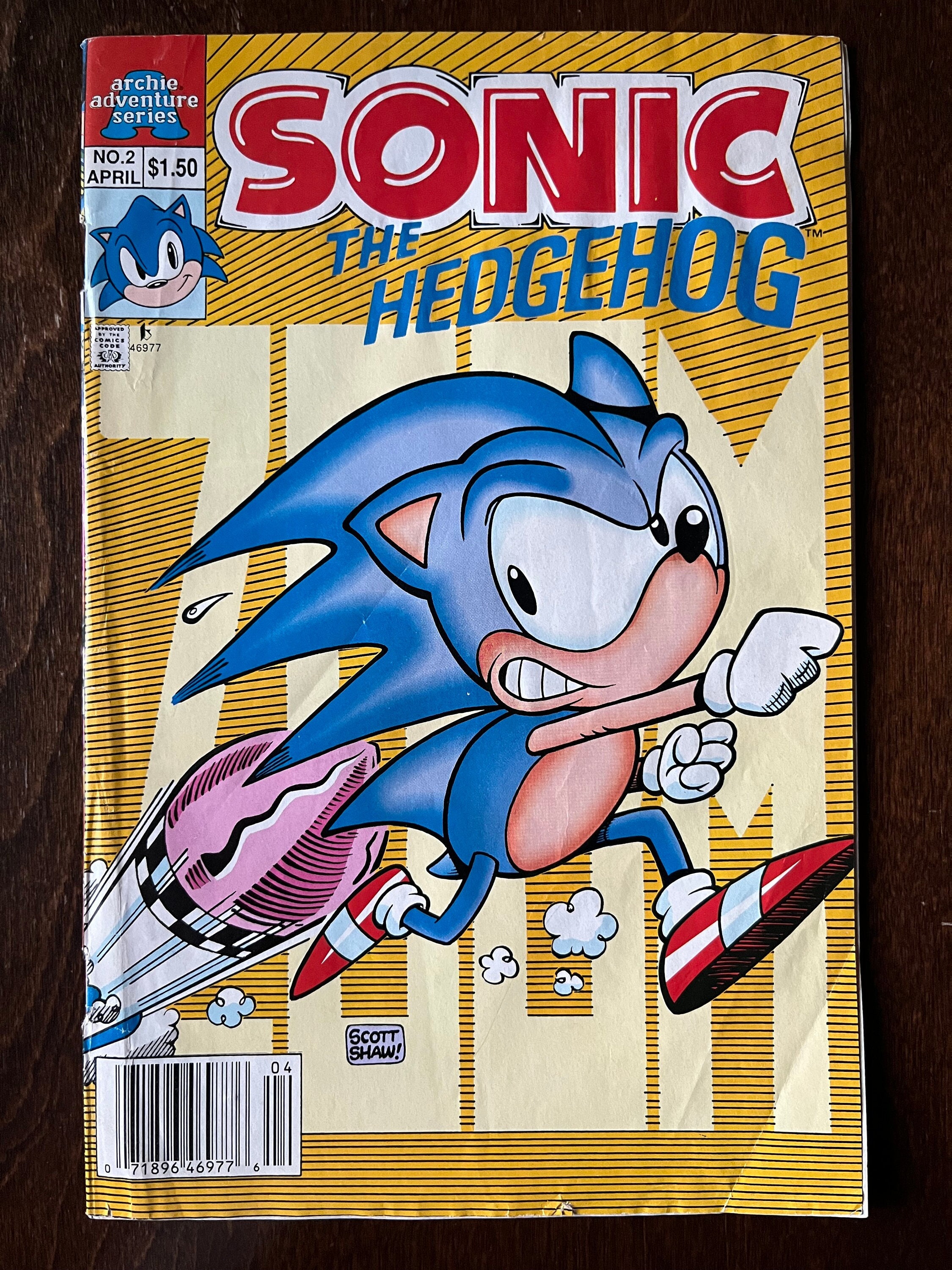 SONIC the HEDGEHOG #2 Archie Comics 1993 VG- 3.5 Newsstand Edition