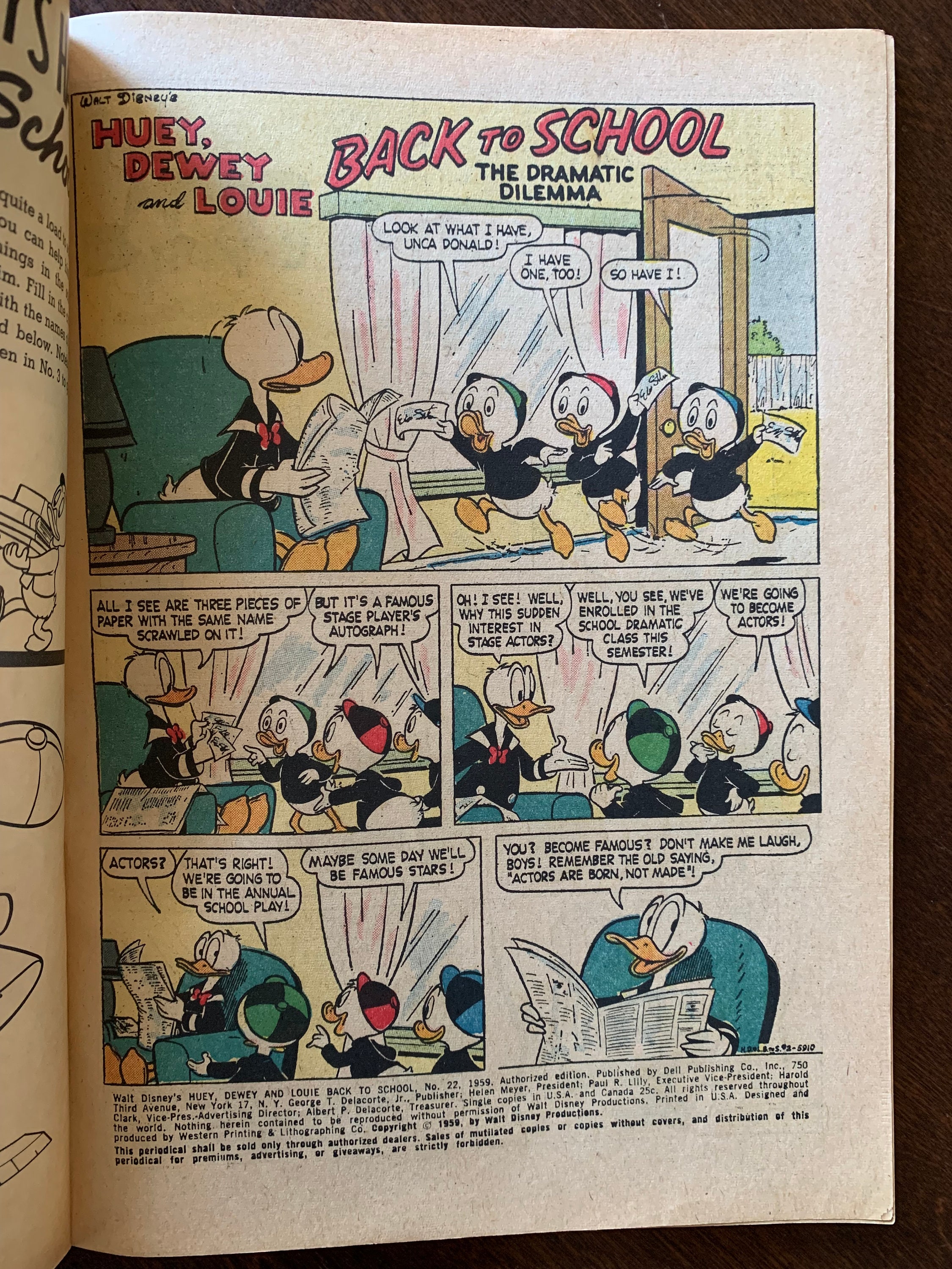 Walt Disney's Huey Dewey & Louie Back to School #22 Dell Giant Comics ...