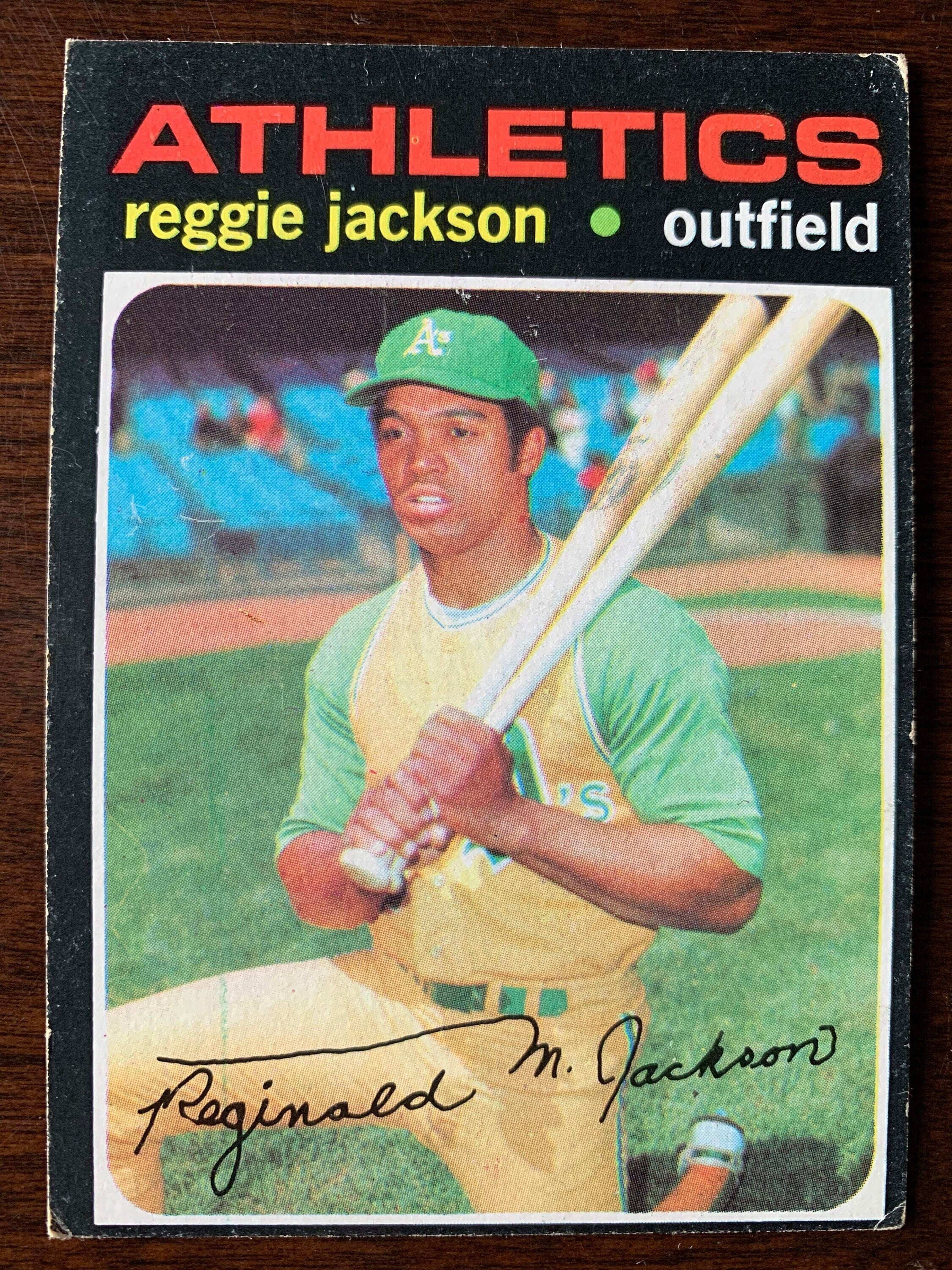 1971 Topps Baseball Card REGGIE JACKSON 20 HOF Oakland 