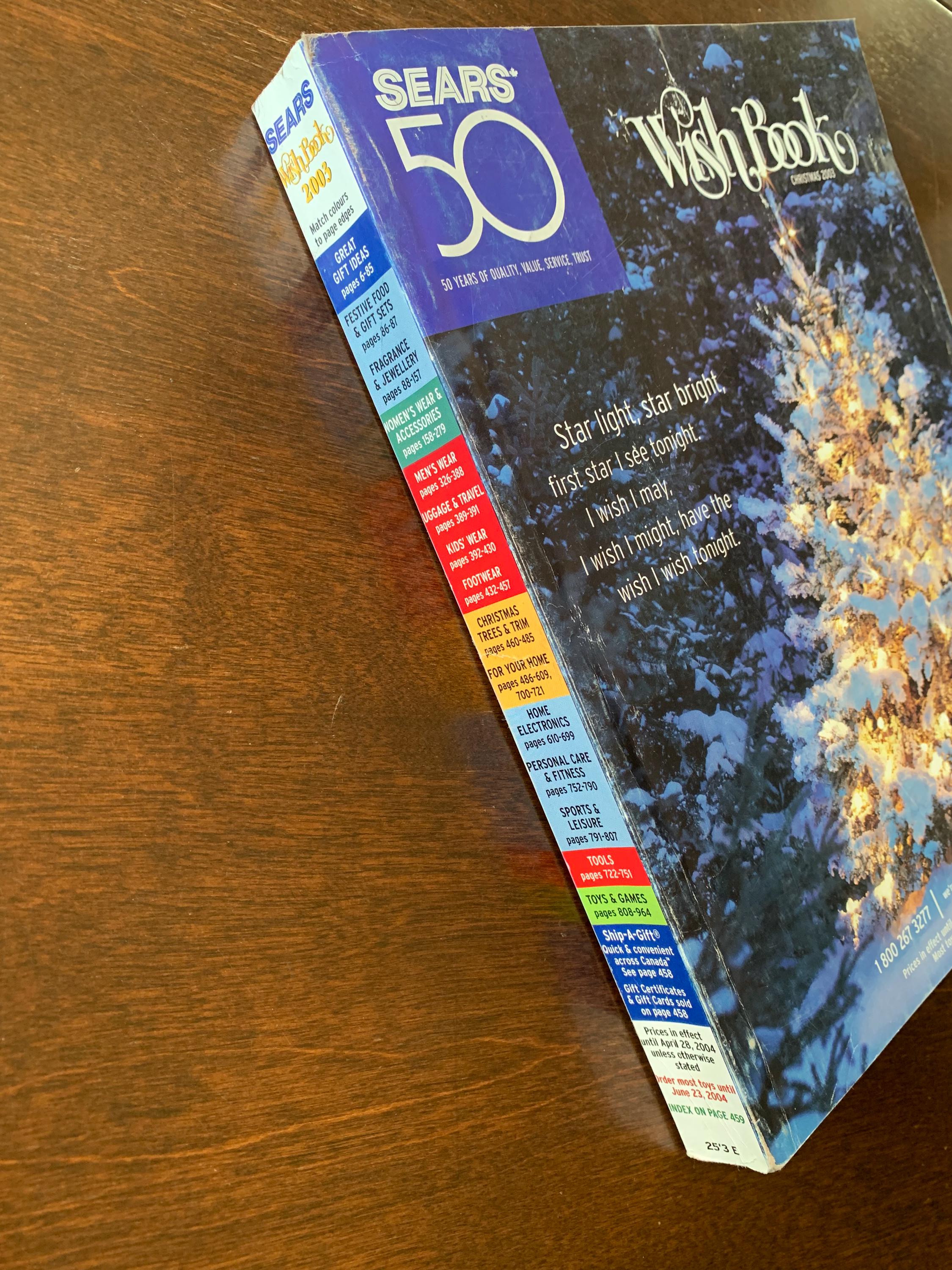 2003 Sears Christmas Wish Book Gift Catalogue Canada - 50th