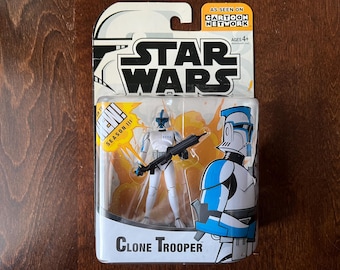 Star Wars Cartoon Network CLONE TROOPER BLUE The Clone Wars 2005 Hasbro