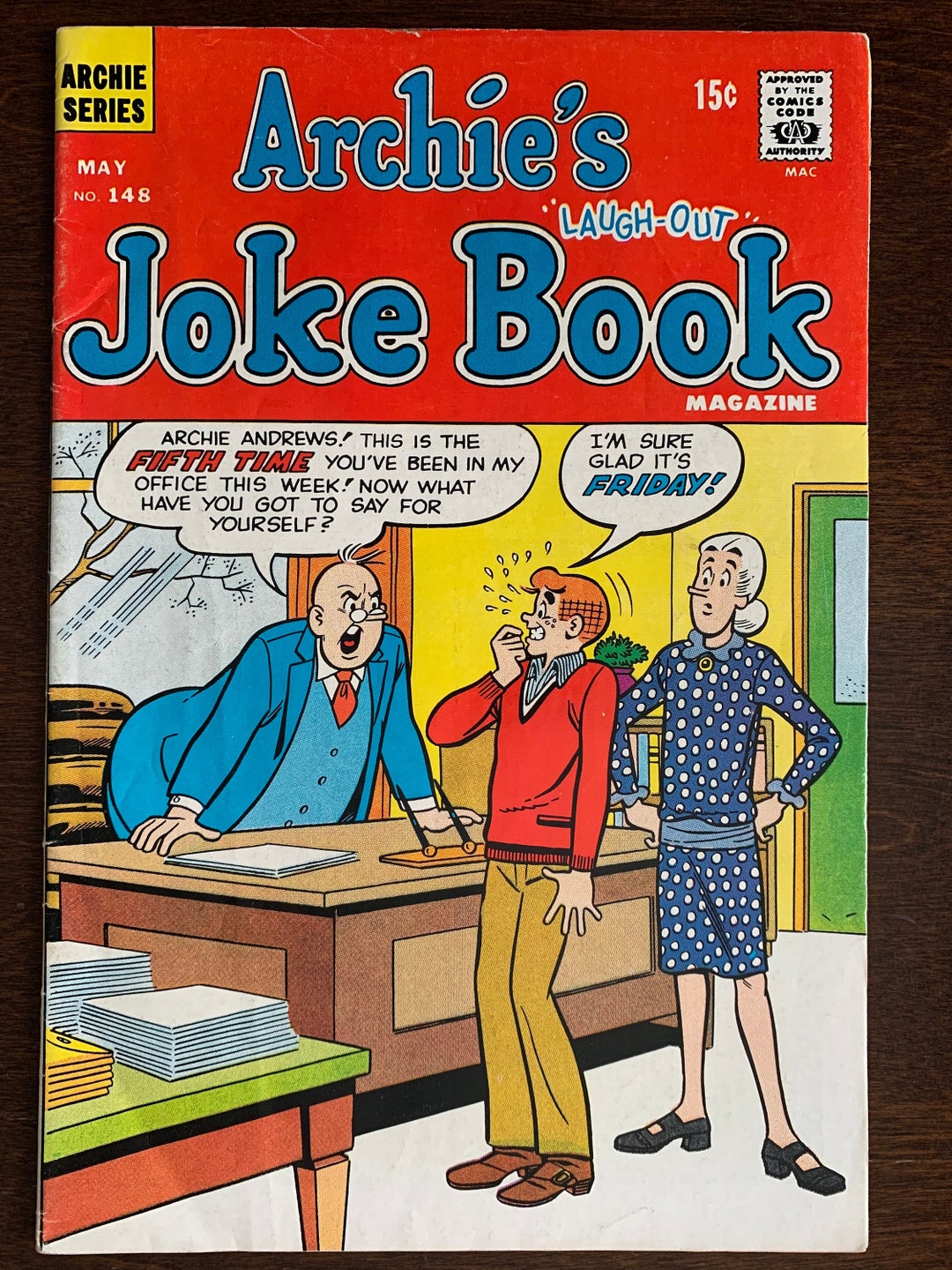 Archie's JOKE BOOK Magazine #148 Archie Series Comics 1970 Fn 6.0 - Etsy