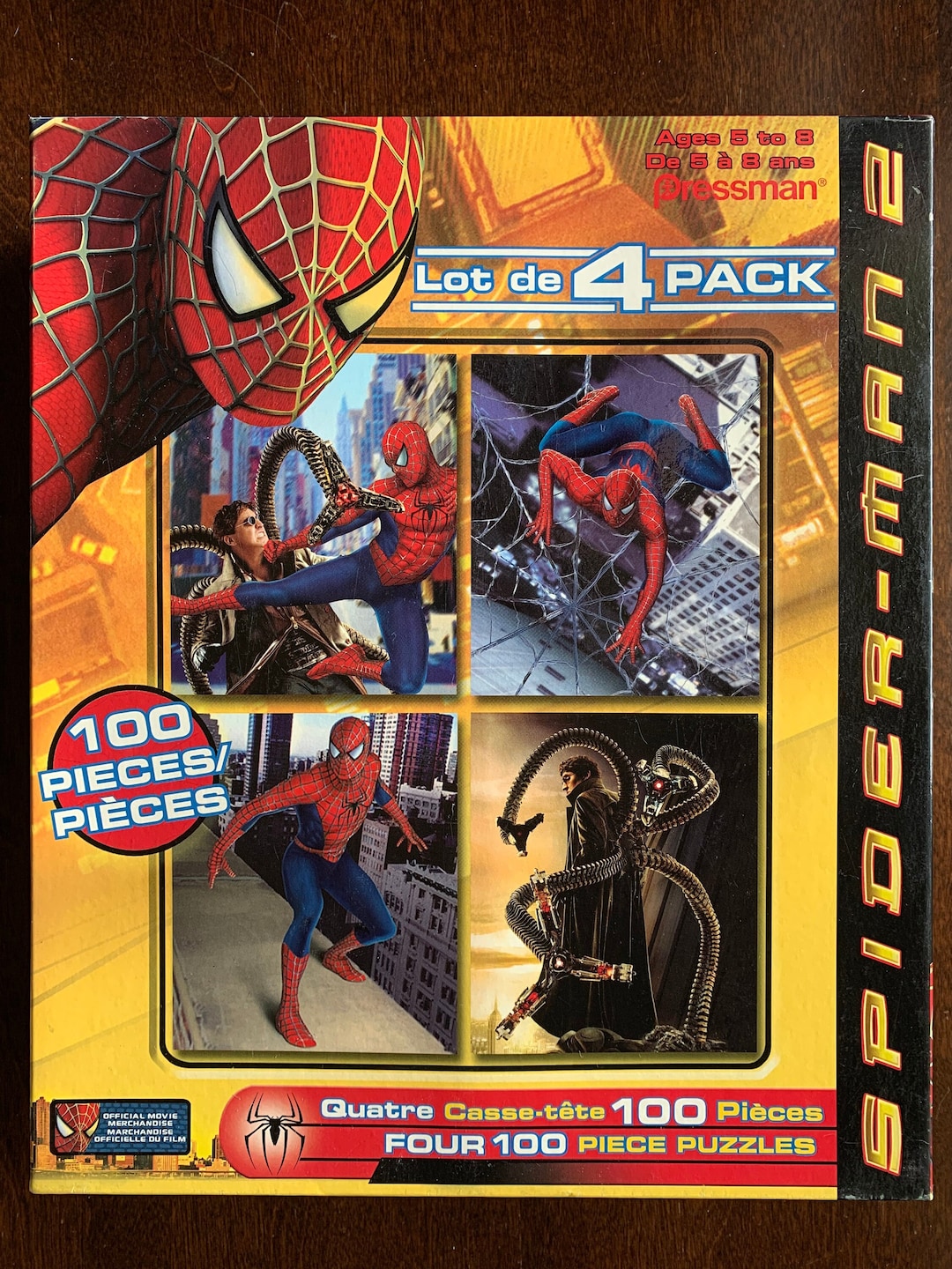 Pressman MARVEL SPIDER MAN 2 Jigsaw Puzzles Set of 4 - 100 Pcs Each ...