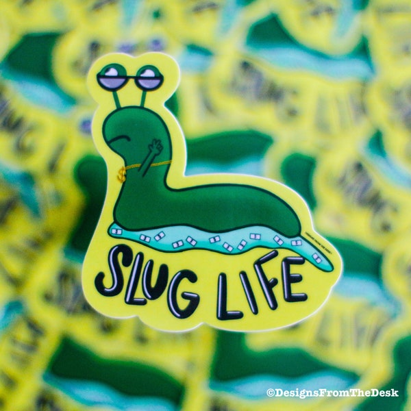 Green "Slug Life" Vinyl Sticker