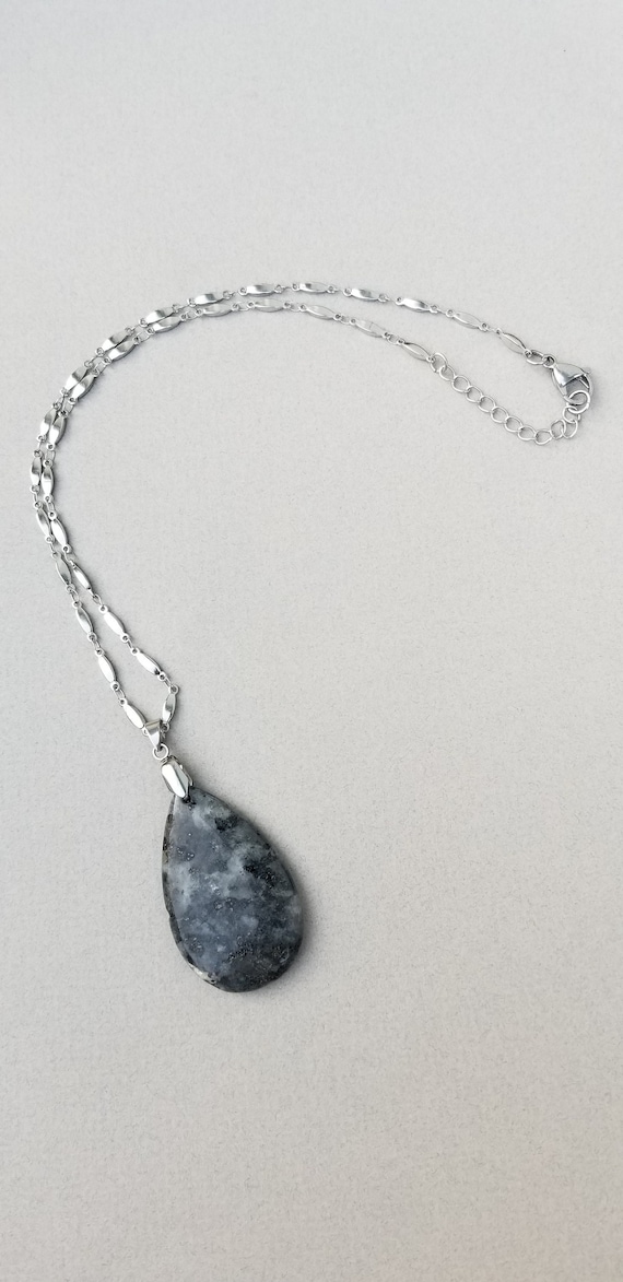 Larvikite Pendant Necklace - Etsy