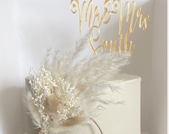 Cake topper 3D printed, Personalised cake topper, Rustic wedding cake topper, Custom Mr Mrs cake topper, Anniversary Cake toppers, birthday