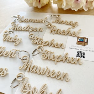 Segnaposto per matrimonio / Portachiavi per matrimonio / Nomi / Compleanno stampati in 3D / Nomi per segnaposto per matrimonio, Decorazioni personalizzate per tavoli da matrimonio, bomboniere