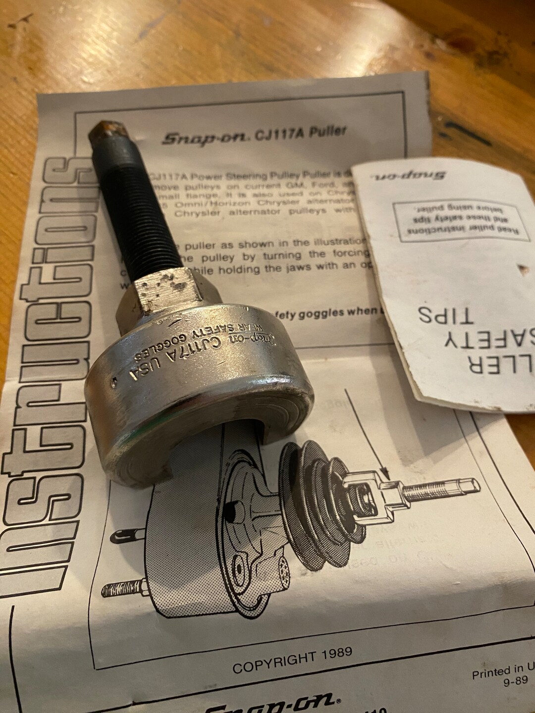 Snap on CJ117A Power Steering Pulley Puller Etsy