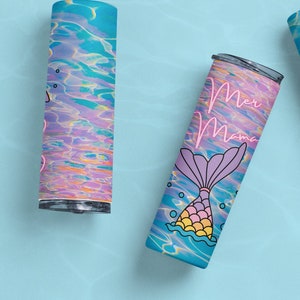 Mermaid Tumbler, Mer Mama cup, Gift for her, 20 oz Tumbler, Mermaid insulated cup,  iced coffee cup, mom gift