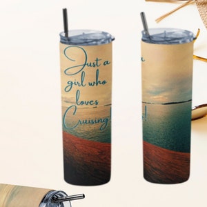 Cruise Tumbler, Cruising cup, Gift for her, 20 oz Tumbler, Girl Cruising insulated cup,  iced coffee cup, bride gift